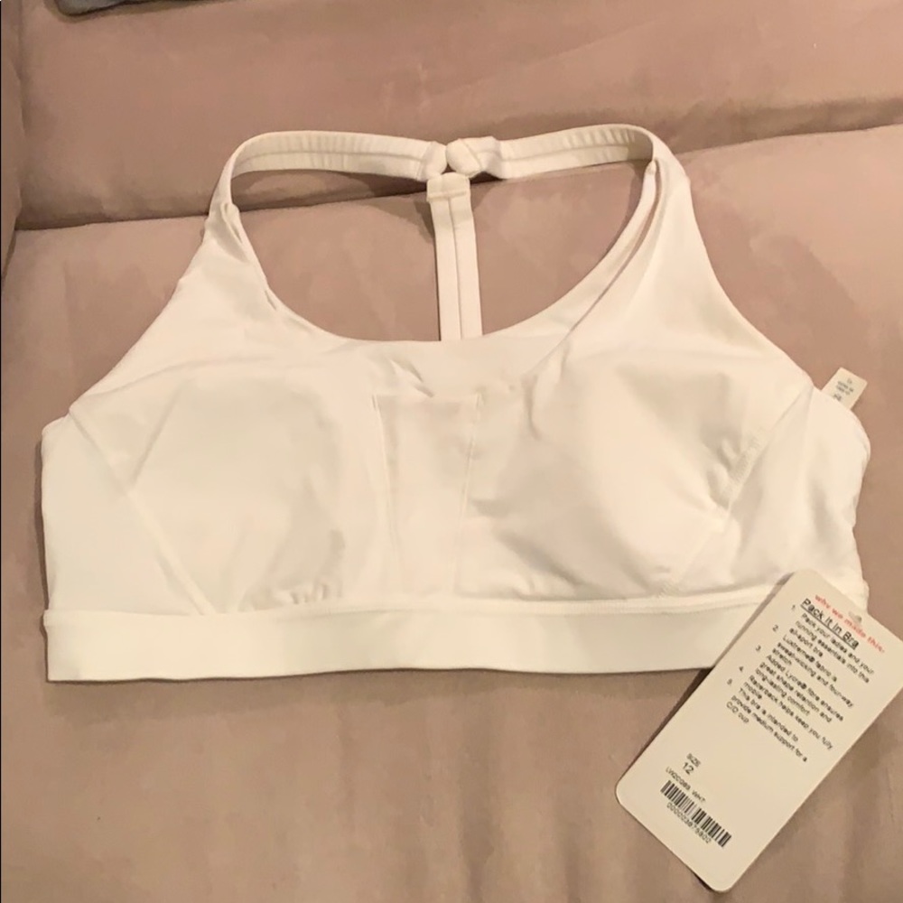 Lululemon White pack It In Sports Bra